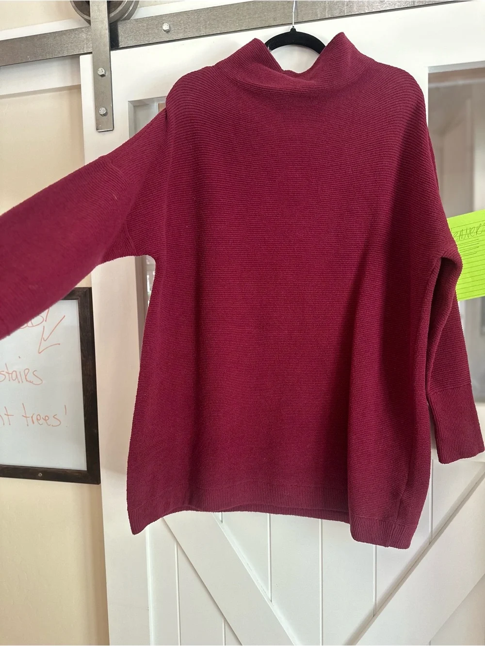 Free People Wine Red Turtleneck Sweater